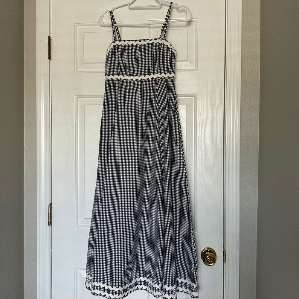 black and white gingham maxi dress